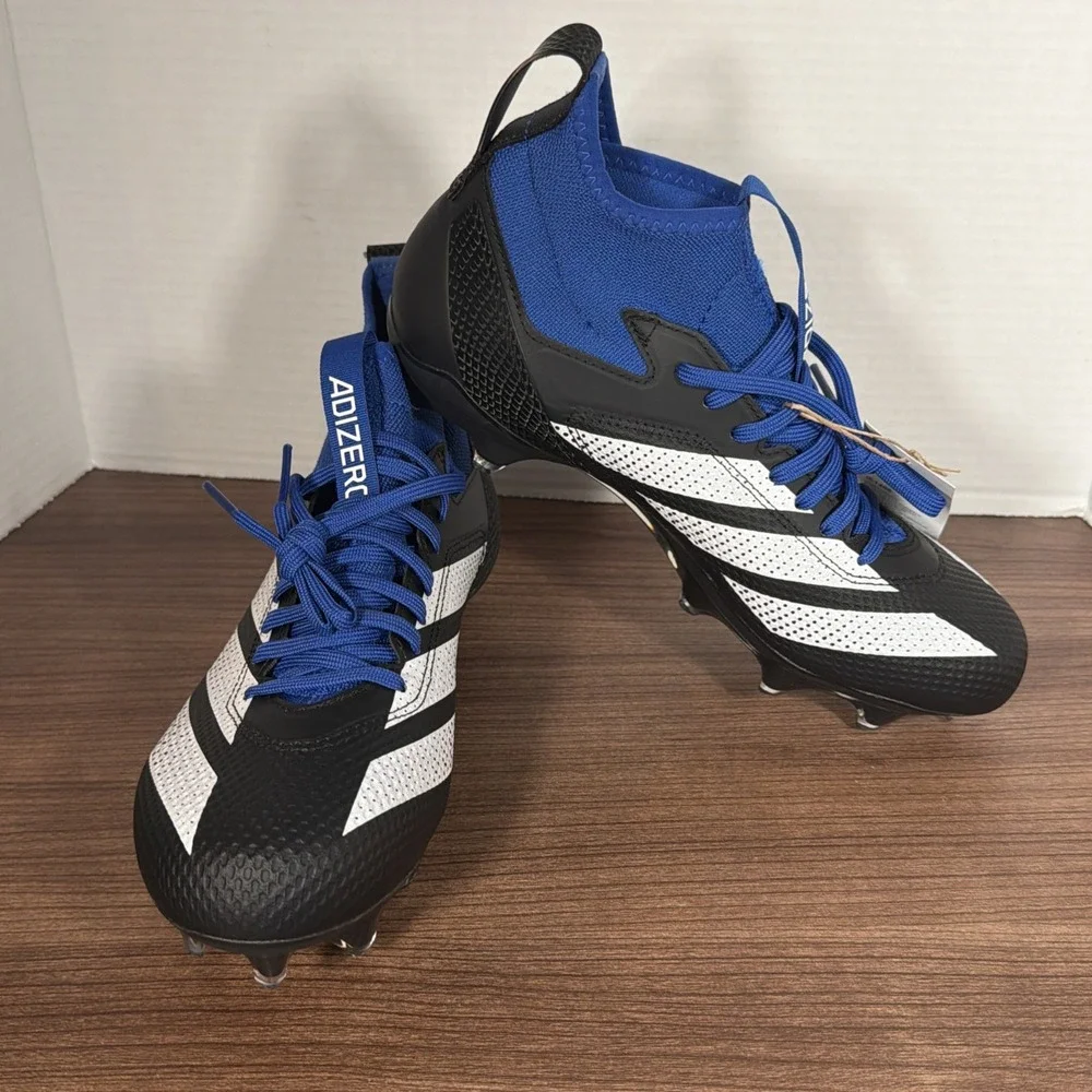 Adidas Adizero Impact Football Cleats Men's Size 8 Core Black Royal Blue IE1405